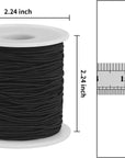 Elastic String for Bracelets Making - 2 Rolls 1.2MM Black Elastic Cord Total 109 Yards, Sturdy Stretchy Bracelet String Elastic String for Jewelry Making, Necklaces, Beading