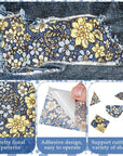 10 Pcs Iron on Patches for Jeans Floral Iron on Repair Patches Strong inside Repair for Clothing Antique Patches for Ripped Jeans Clothes Pants Knee, 4.7 X 2.4 Inches (Rustic Style)