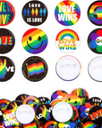 200 Pieces Pride Pins Pride Day Rainbow Buttons LGBT Pins Brooch for Hat Shirt Clothing Bag Decoration Party Supplies, 10 Styles