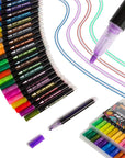 Super Squiggles Outline Markers-24 Colors Super Squiggles Markers,Outline Markers Double Line Pen,Outline Markers Self-Outline Metallic Markers