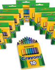 12 Pack Bulk Crayons | Washable Beeswax Bright Color Crayons Bulk Individual Packs, 10 per Box, 12 Boxes Bundle Art Set Crayons for Kids, Classrooms, Restaurants