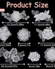 12 PCS Flower Applique White Lace Embroidered Flower Patches for Clothes 3D Floral Sew on Patches for Women'S Dress Jeans Sweater Hats Shoes Bags Clothes Repairing Decorating Wedding DIY Sewing Craft