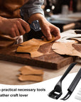 Metal Leather Skiver and Safety Beveler DIY Cutting Tool Kits with 6 Pieces Skiver Blades for Leather Craft DIY and Leather Making