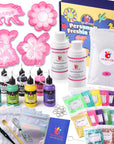 Car Freshies Supplies Starter Crafting Kit,Diy Freshie Making Kit with 1LB Unscented Aroma Beads,4 Oz Fragrance Oil,Freshies Silicone Molds,Acrylic Paint,Mica Powder,Glitter(Make 6 Freshie)