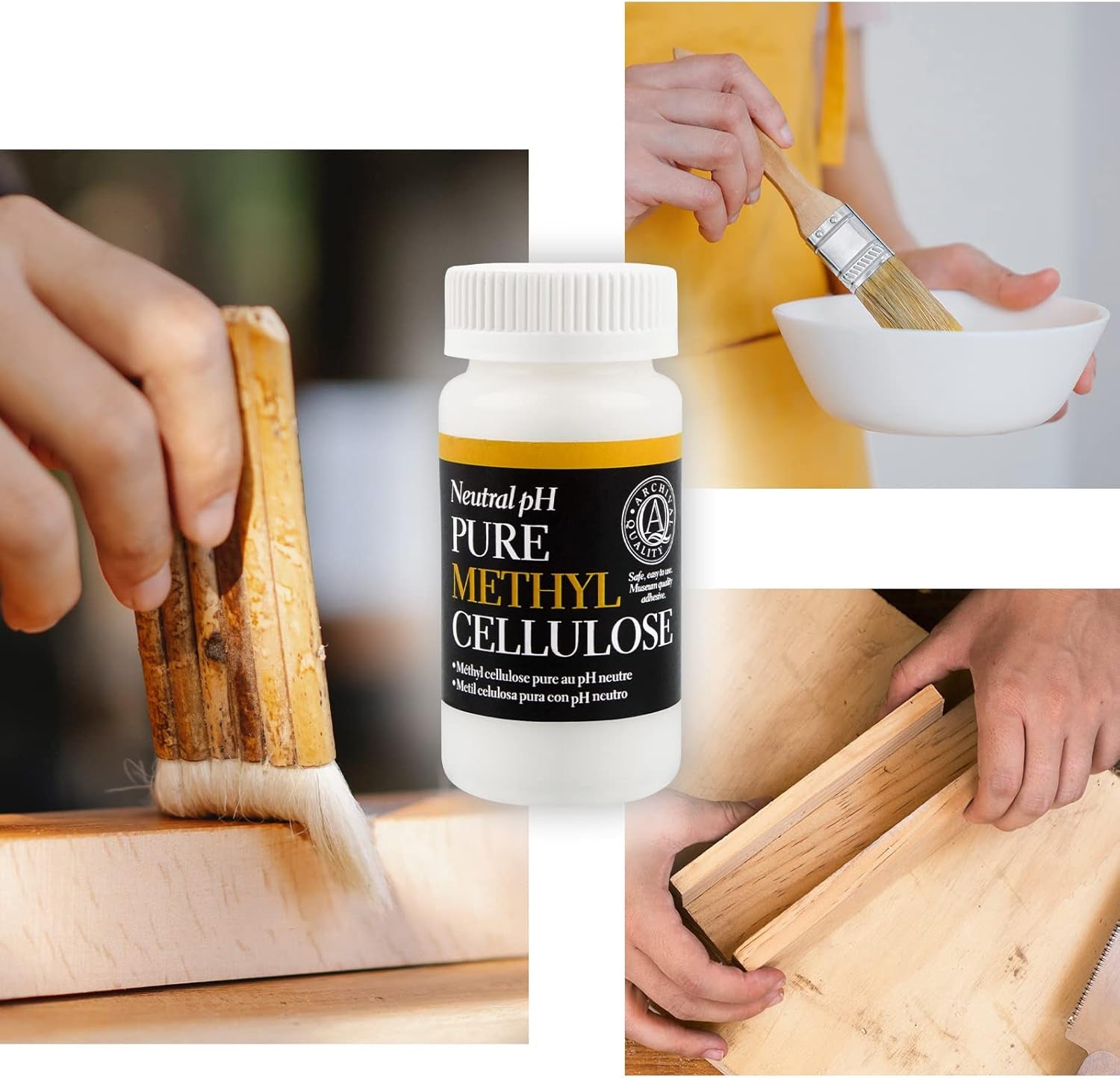 Neutral Ph Methyl Cellulose Adhesive, 1.5 Oz, Acid-Free All-Purpose Glue, Quick Drying and Clear, Water-Soluble, for Bookbinding Repairing, Framing, Collages, Paper Art Crafts, Pack of 1