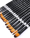 Paint Brushes Set for Acrylic Painting, 16 Pcs Nylon Hair Paint Brushes for Oil Watercolor Face Body Rock Painting Artist, Art Painting Brush Kits for Beginners and Professionals