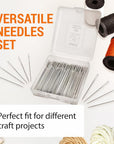 200 PCS Large Eye Heavy Duty Sewing Needles - Bulk Set of 2 Inch Big Eye Embroidery Needles - Easy to Thread Quilting Needles