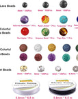 602Pcs Lava Beads Stone Kits with 8Mm Chakra Beads and Spacers Beads Bracelet Elastic String for Diffuse Essential Oils Adult DIY Jewelry Making Supplies