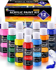 Acrylic Paint, 18 Colors Acrylic Paint Set, 2Oz/59Ml Bottles, Premium Acrylic Paints for Artists, Beginners and Adults on Canvas Rocks Wood Ceramic Fabric