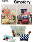 Assorted Cosmetic Tote Bag Packet, Code 9310 Sewing Pattern, One Size, White