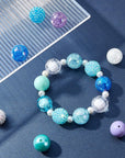 50Pcs Chunk Beads, 20Mm Focal Beads Bubblegum Beads Colorful Pen Beads Large Rhinestone Pearl Beads Loose Beads Spacer Beads for Pen School Jewelry Bracelet Necklace Keychain Craft Making