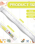 7 Pcs Metal Paper Tearing Ruler Deckle Edge Ruler Craft Ruler Stainless Steel Paper Cut Tool 12 Inch Irregular Edges Ruler Measurements Tool with 2 Watercolor Pen for Craft School Scrapbook