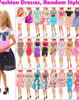 57 Pack Doll Clothes and Accessories 5 Fashion Dresses 4 Tops 4 Pants Outfits 3 Wedding Gown Dresses 3 Swimsuits Bikini 5 Mini Dresses, 10 Hangers 15 Shoes Computer Cosmetic for 11.5 Inch Doll