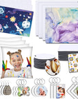 82 PCS Sublimation Blanks Products Set, Christmas Craft Sublimation Starter Kit with 20 Car Coasters, 12 Keychains, 8 Earrings, 4 Mouse Pads, 3 Pillow Covers, 3 Puzzles