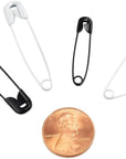 Asst Black and White Professional Style Safety Pins, Multisize, 25-Count