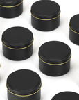 24 Pieces Black Candle Tins 4Oz, Candle Jars,Bulk Candle Containers for Candle Making,Storage Jars,Diy Candle Making (Black)