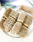 7 Pack Jute Ribbons, Rustic Ribbons Lace Craft Ribbon Net Burlap Fabric for DIY Sewing Craft Gifts Wrapping Party Holiday and Rustic Wedding Decoration (Total Length: 14 Meters)