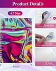 Reusable Sticker Book Collecting Album Sticker Storage Book for Adults Laser Style 35 Sheets A5 Size Release Paper Sticker Organizer Keeper (LS-1)