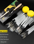 Acrylic Paint Brush Set, 24 Pieces Paint Brushes for Acrylic Painting with Cloth Roll Case and 2 Sponges, Pinceles Para Acrilico for Oil Watercolor Gouache…
