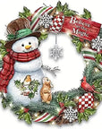 Christmas Diamond Painting Kits,Snowman Wreath Diamond Art Kit for Adults, Winter 5D Paint with Diamond Full Drill for Christmas,Wall Decor12X12