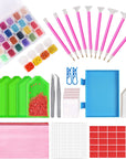 117Pcs 5D DIY Diamond Painting Tools and Accessories Kits with Diamond Embroidery Box and Multiple Sizes Painting Pens for Adults to Make Art Craft