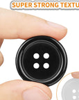 162 PCS Mixed Resin Sewing Buttons, Eco-Friendly 1 Inch Buttons with Compartmentalized Storage Box Black Buttons, 4 Holes 5 Sizes DIY White Buttons, Suitable for Sewing, DIY and Holiday Decoration.