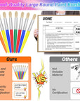 30Pcs Paint Brushes, round Paint Brushes for Kids Classroom Toddlers Paint Brush Set for Touch up Preschool Daycare Washable Acrylic Paint Pumpkin Painting