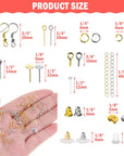 Earring Making Supplies Kit, 2900Pcs Earring Hardware Pieces Repair Parts with Earring Hooks Posts Backs and Jump Rings for Making Earrings Studs and Jewelry Making (Silver & Gold)