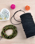 100 Yards 2 Mm Elastic Cord Stretch String Elastic Fabric String Beading Cord Craft Thread for Jewelry Bead Craft Making (Black)