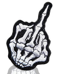 Iron on Patches for Jackets - Skeleton Middle Finger Shirt Motorcycle Patches for Vests Men Ghost Rider with Motorcycle Club Patches Outlaws - Lady Finger Embroidery Finger Skull Middle Finger Patches