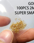 18K 2MM Gold Jump Rings Open Jump Rings 100PCS 2MM Jump Rings for Jewelry Making Jump Rings 2MM 18K Gold Plated Jump Rings for Jewelry Making for Miniature Jewelry Making