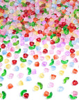 320PCS Tulip Flower Beads Glass Translucent Bracelet Beads Colorful Handcrafted Crystal Loose Glass Beads for Spring Summer DIY Jewelry Making Gifts