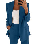 Solid Color Blazer Long Sleeve