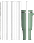 8Pcs Straws Replacement Stanley Cup Straws with 2 Cleaning Brushes Reusable Straws Compatible with Stanley 14/20/30/40 Oz Cup
