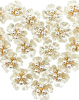 20Pcs Pearl Rhinestone Embellishments Flower Flatback Buttons Rhinestone Charms for Shoe Decoration Jewelry Making Clothes Brooch Wristband and Wedding Bouquet DIY