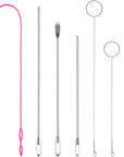 Drawstring Threader Tool Set, Stainless Steel Sewing Loop Turner Hooks with Latch, Flexible Drawstring Threader, Easy Rope Threader Clips for Jackets Coats Pants Hoodies Sweaters (8 Pack)