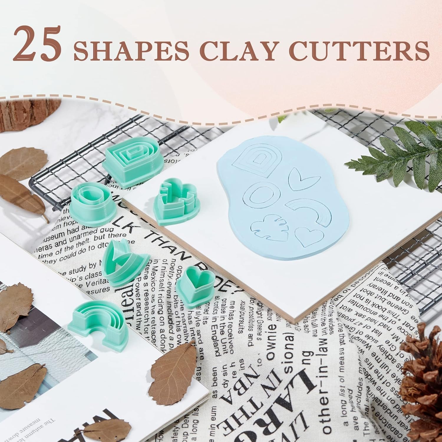 Polymer Clay Cutters Set, 25 Shapes Clay Earring Cutters with 145 Earrings Accessories for Polymer Clay Jewelry Making