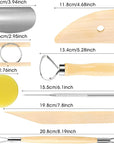 8 Pieces Pottery Clay Sculpting Tool Kit, Ceramic Pottery Clay Modeling Tools Clay Painting Tools Standard Carving Clay DIY Tools Set