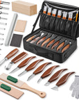26-In-1 Wood Carving Kit with Detail Wood Carving Knife, Whittling Knife, Wood Chisel Knife, Gloves, Carving Knife Sharpener for Spoon, Bowl, Kuksa Cup (26PCS)