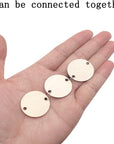 100 Pieces Wooden Circles Tags 1.2 Inch with Holes and 100 Pieces 10 Mm Rings