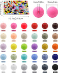 150PCS Silicone Beads, 30 Colors 15Mm Silicone Beads Bulk for Keychain Making,Focal Beads Rubber round Bulk Beads Mixed Color Silicone Beads for DIY Crafts Making