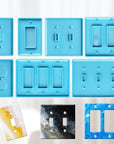 Light Switch Cover Resin Molds,Switch Socket Panel Plaster Mold for Epoxy Resin Epoxy Molds,Switch Plate Silicone Mold Outlet Cover Molds for DIY Crafts Making Home Decor(7Pcs)