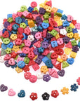 6Mm 100Pcs Mixed Color and Style Mini Buttons for DIY Handmade Craft Art Sewing Doll Cloth Buttons
