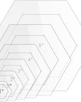 6 Pieces Hexagon Quilting Templates 1 Inch, 1.5 Inch, 2 Inch, 3 Inch, 4 Inch, 5 Inch with 1/4 Inch Seam Allowance, Acrylic Quilting Templates for DIY Quilting Sewing Crafts