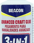 3-In-1 Advanced Craft Glue - Fast-Drying, Crystal Clear Adhesive for Wood, Ceramics, Fabrics, and More, 4-Ounce