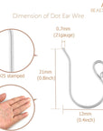 Earring Hooks 925 Sterling Silver Ball Dot Ear Wire with Rubber Earring Backs Earwire for Jewelry Making Earring Supplies (12Pcs Ear Wire and 12Pcs Earring Backs, Total 24Pcs)