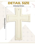 24 Pcs Unfinished Wooden Crosses for Crafts 8.9 X 6.5 Inch Unpainted Large Blank Wooden Layered Cross for Sunday School Crafts DIY Easter Projects Church Home Wall Decoration with String