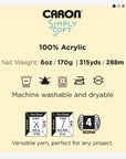 Simply Soft Blackberry Yarn - (Pack of 3) of 170G/6Oz - Acrylic - 4 Medium (Worsted) - Knitting/Crochet