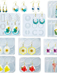 10Pcs Resin Earring Mold,Silicone Resin Jewelry Molds Set for Epoxy Resin Dangle Pendant Molds for Women