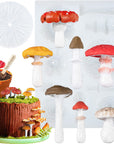 Life like Mushroom Polymer Clay Casting Silicone Mold and Veiner for Fondant Cake Decorating, Modelling Chocolate